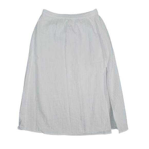 J.Crew Factory Muslin White Midi Skirt XS NWT Lightweight Slit Hem Summer Cotton - Picture 1 of 5